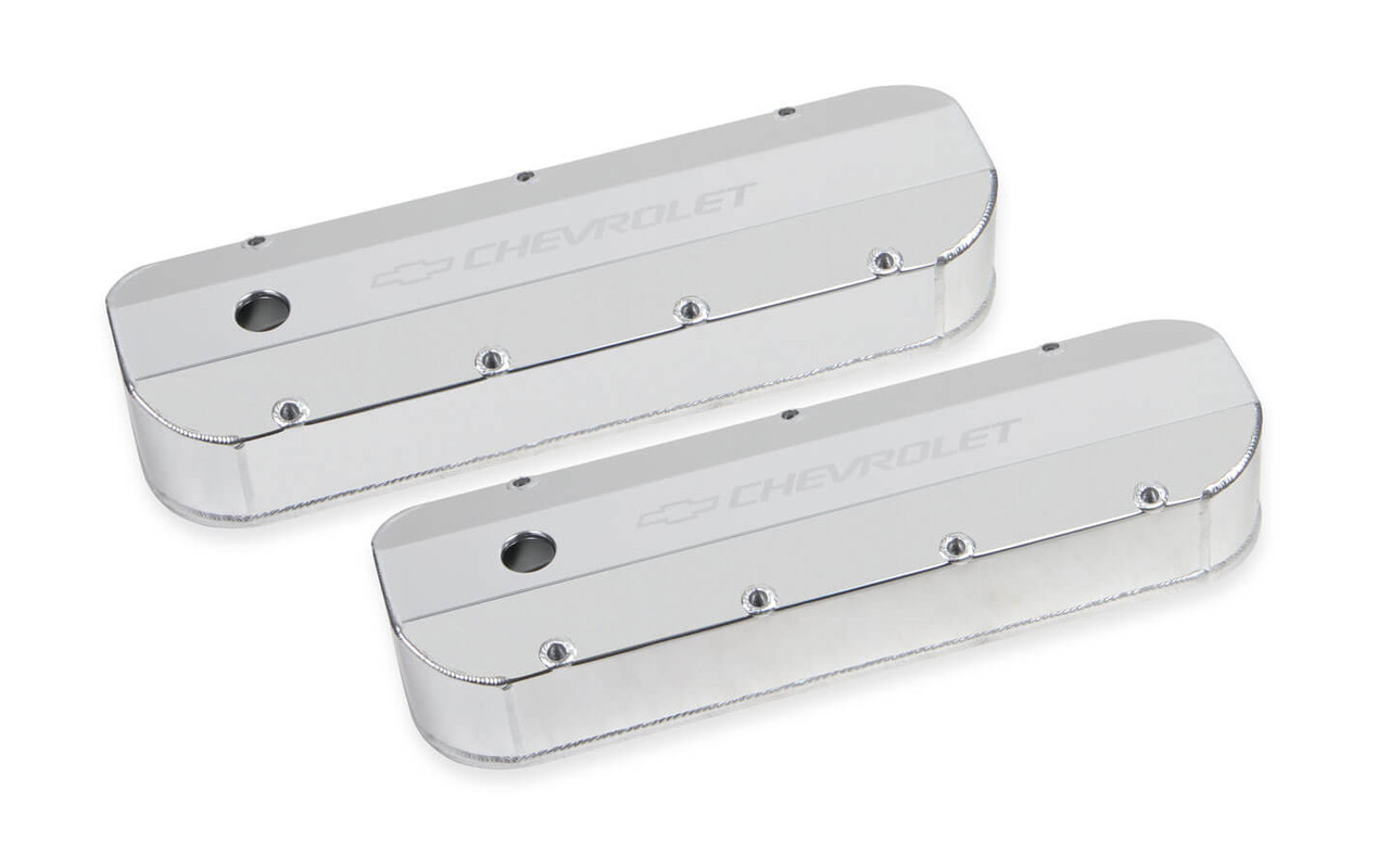 Holley BBC Billet Rail Fab. Alm Valve Covers w/.125 Hole 241-278