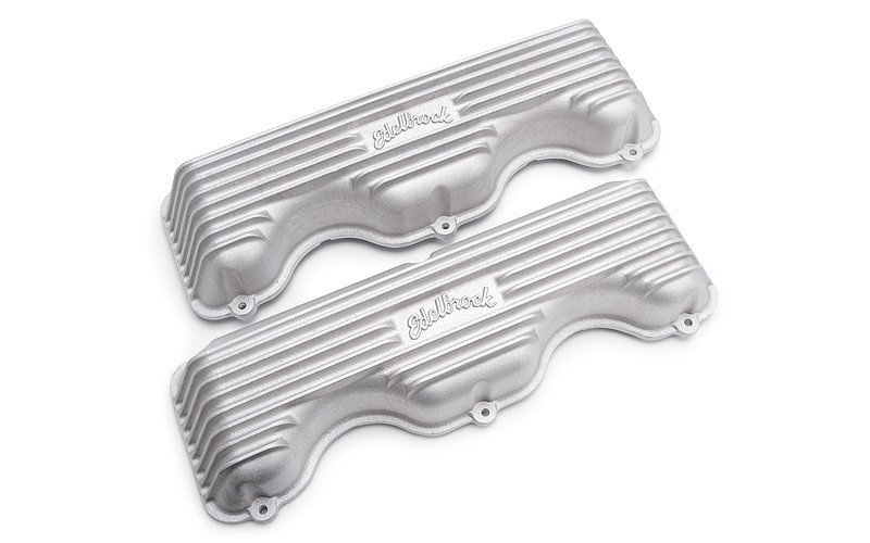Edelbrock Valve Cover Kit Classic Finned Chevy 348-409 41409