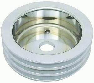 Racing Power Co-Packaged Polished Alum BBC Triple Groove Crank Pulley SWP R8849POL