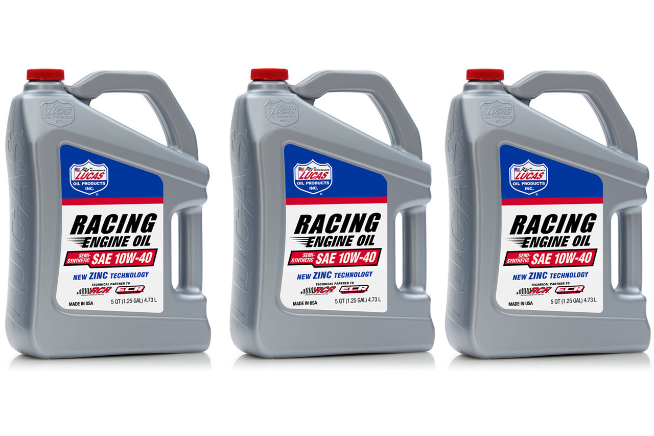 Lucas Oil 10w40 Semi Synthetic Racing Oil 3 x 5 Quart 10913