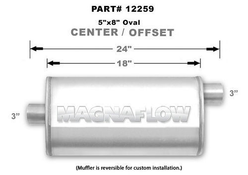 Magnaflow Perf Exhaust Stainless Muffler 3in Offset In/Center Out 12259