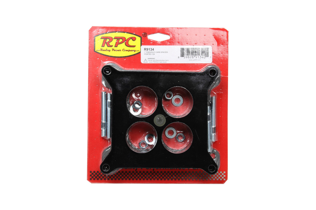 Racing Power Co-Packaged 1In Phenolic Carb Space r- Ported R9134