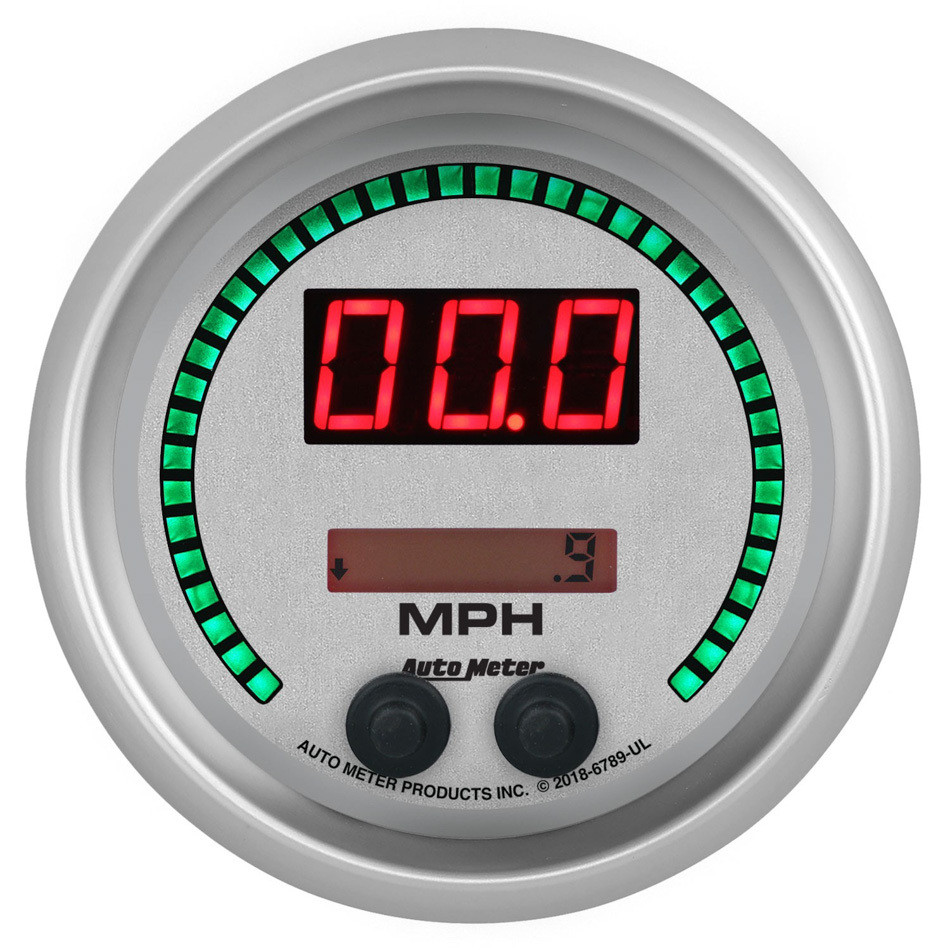 Autometer 3-3/8 Speedometer 260mph Elite Digital UL Series 6789-UL