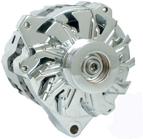 Powermaster 105 Amp Delco Small Alternator Chrome 17861