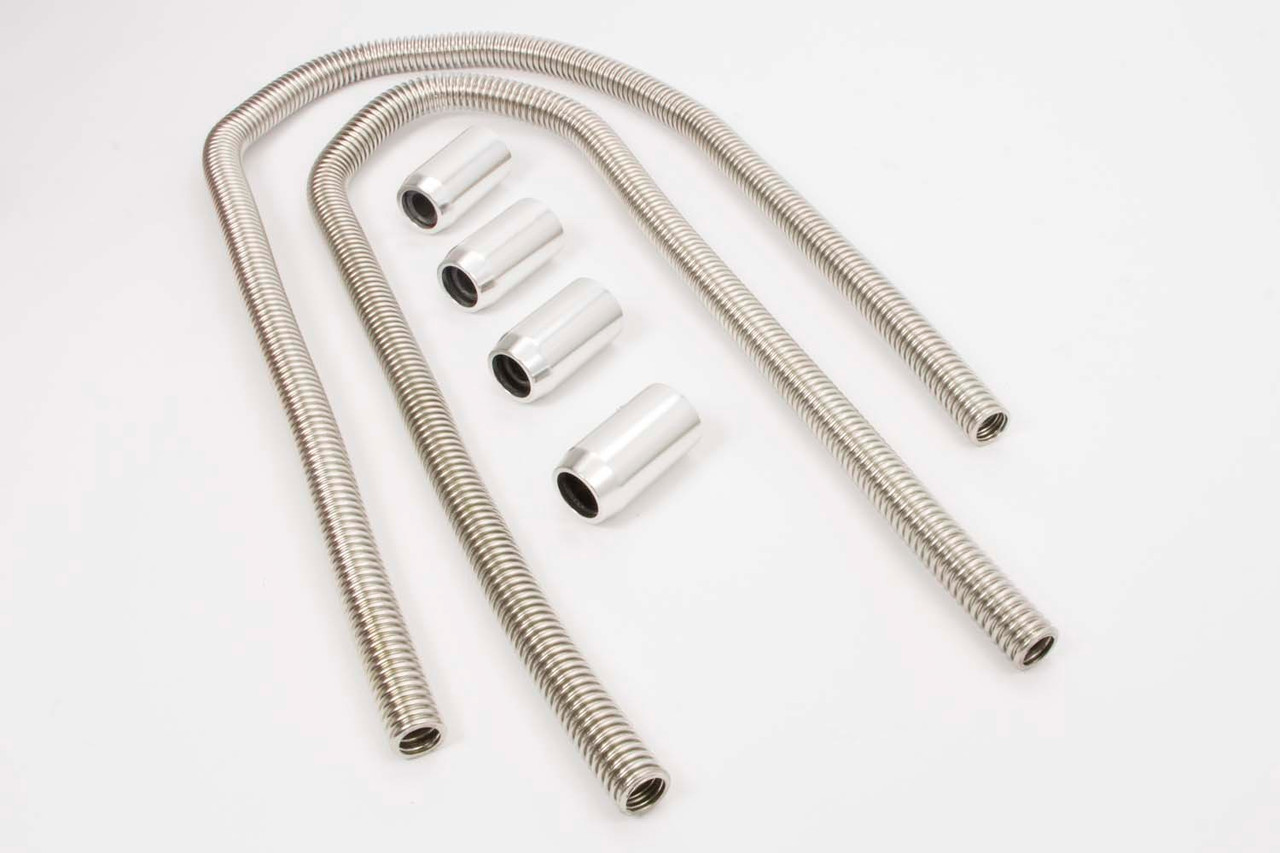 Racing Power Co-Packaged 2-44in Stainless Heater Hose Kit w/Chrome Ends R7314