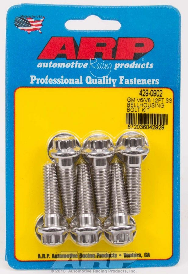 Arp S/S Bellhousing Bolt Kit - 12pt. GM V6/V8 429-0902