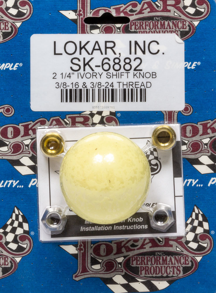 Lokar Shift Knob 2-1/4in Ivory SK-6882