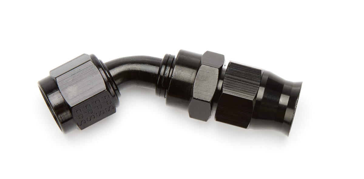 Aeromotive 6an 45-Deg PTFE Hose End Black Anodized 15351