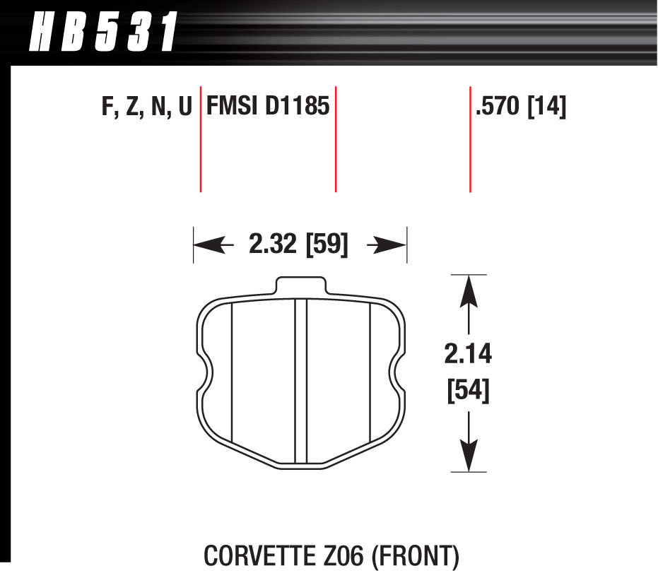 Hawk Brake 2006 Corvette ZO6 HP Plus HB531N.570