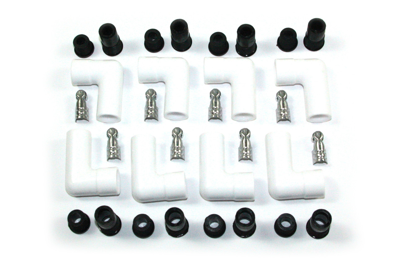 Pertronix Ignition Ceramic Spark Plug Boot Kit 90-Deg 8pk White 8501HT-8