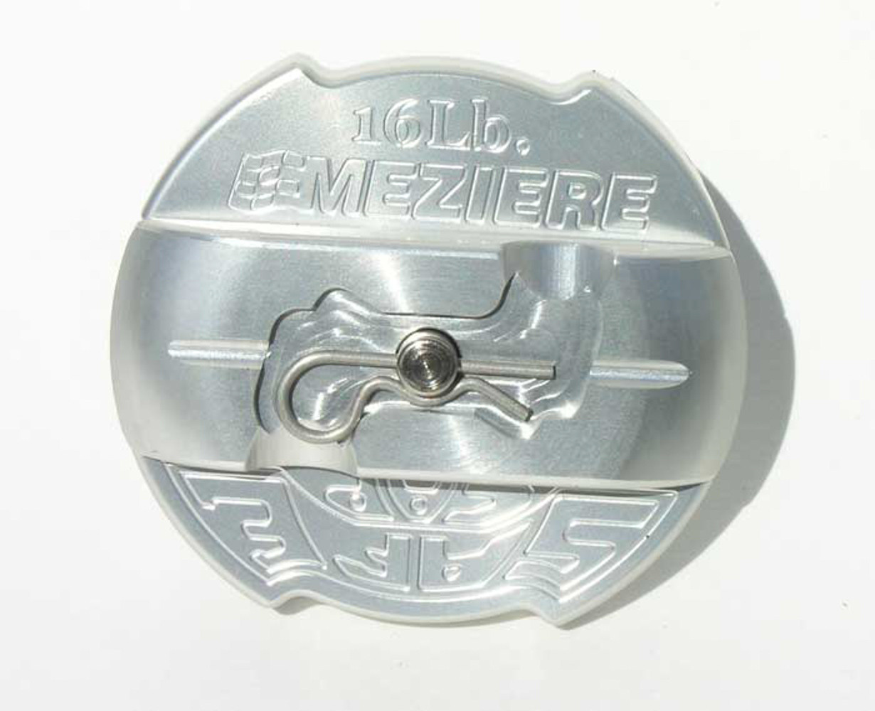 Meziere 16psi Radiator Safe-Cap Billet Alm Clear Finish WCC300