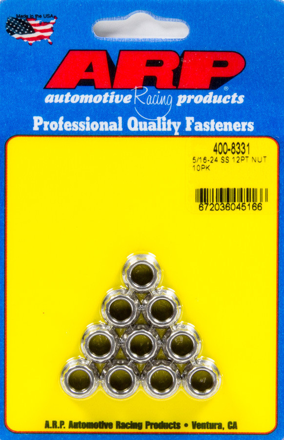 Arp 5/16-24 SS 12pt Nut Kit (10pk) 400-8331