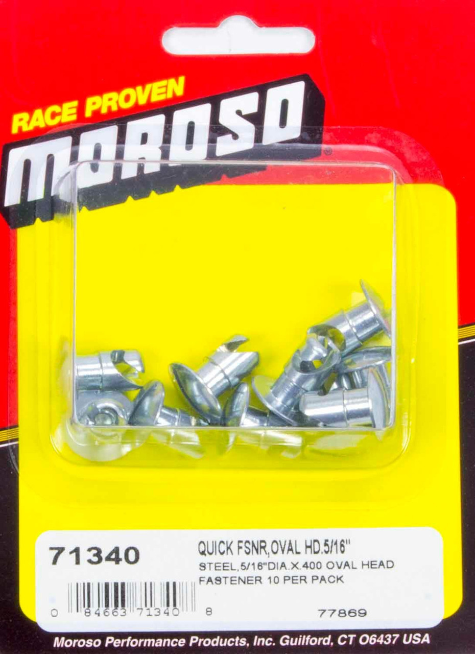 Moroso Steel Quick Fasteners- Oval Head-5/16in x .400i 71340