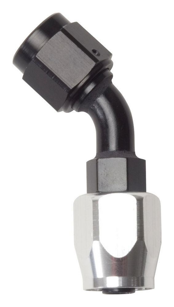 Russell #8 45 Deg Hose End Black /Silver 610103