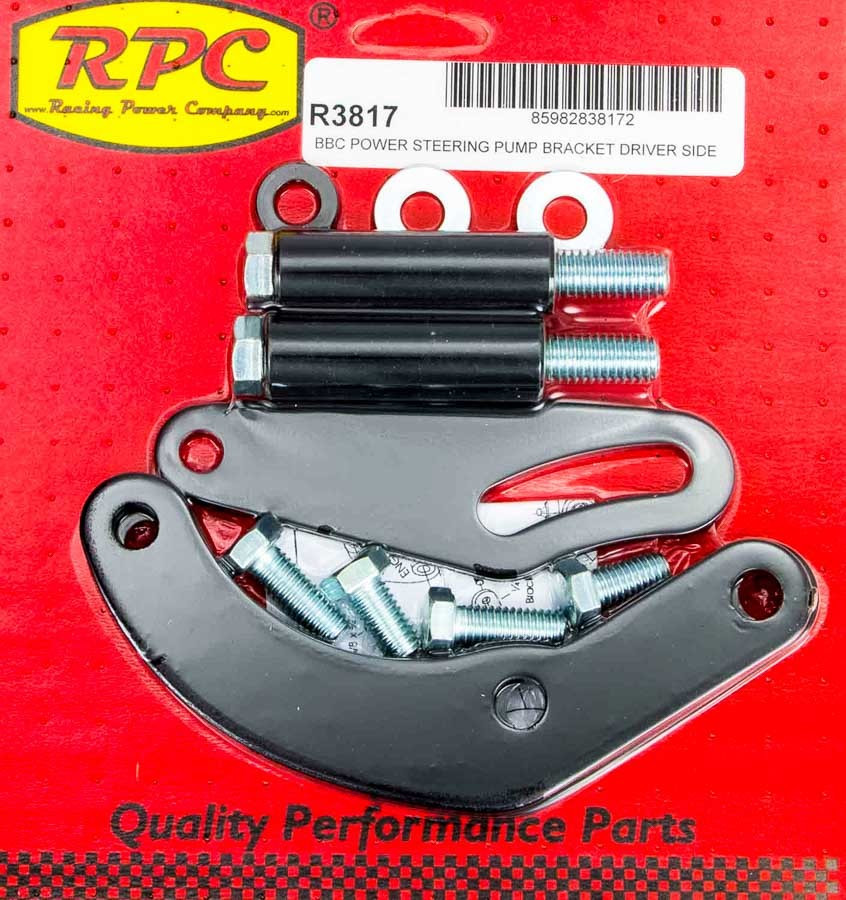 Racing Power Co-Packaged BBC Saginaw Power Steer Bracket Swp Black R3817