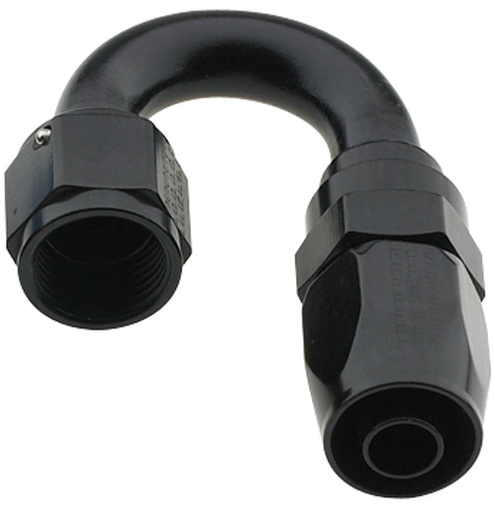 Fragola Hose Fitting #4 180 Deg Pro-Flow Black 231804-BL