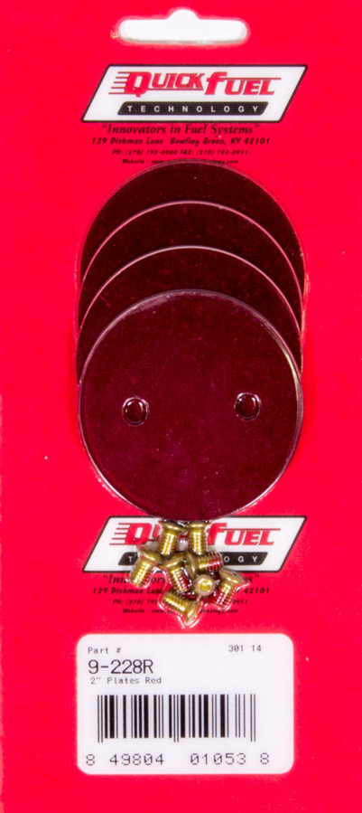 Quick Fuel Technology 2in Throttle Plates Red Anodized (4 Pack) 9-228RQFT