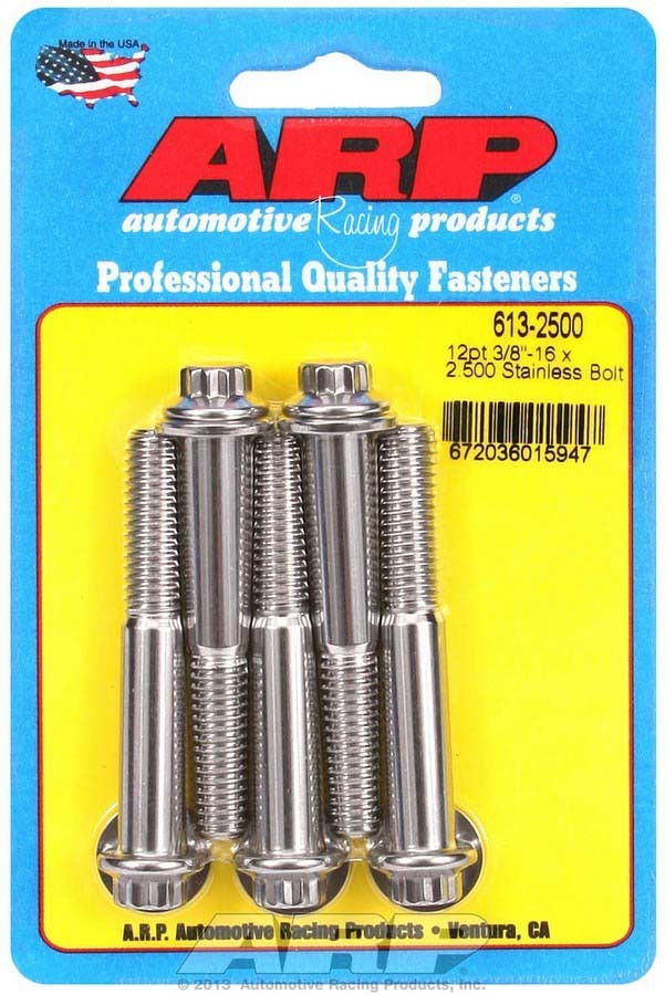 Arp S/S Bolt Kit - 12pt. (5) 3/8-16 x 2.500 613-2500
