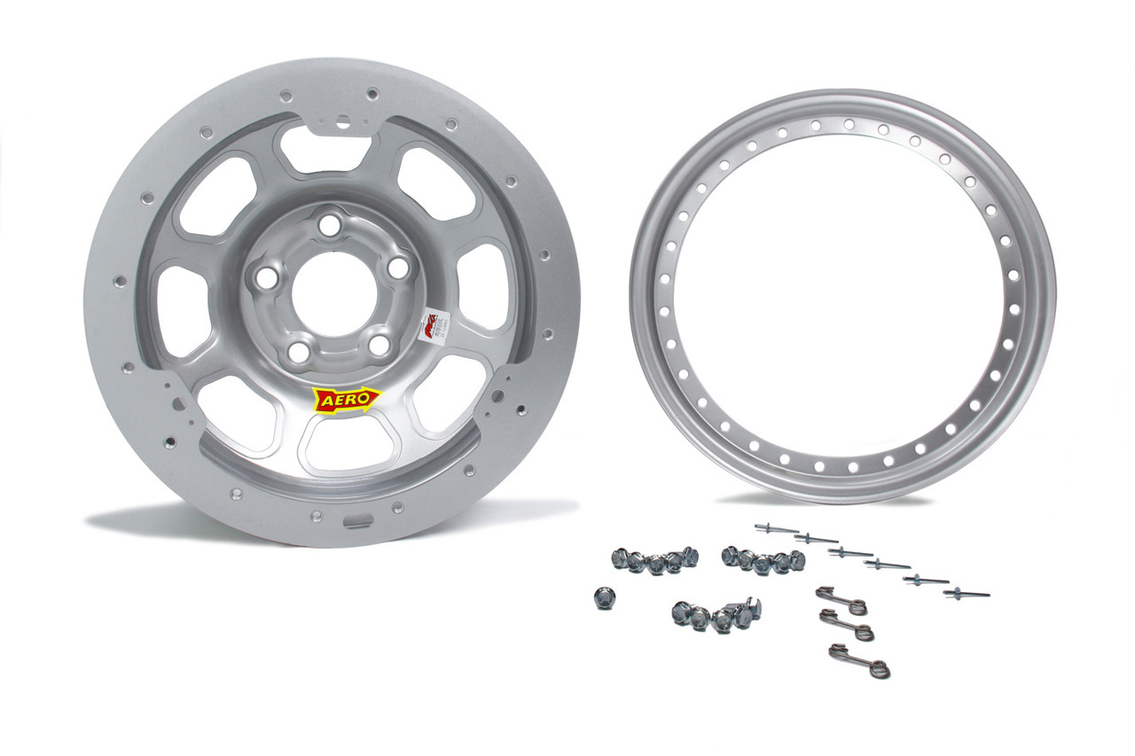 Aero Race Wheels 15X10 2in 5.00 Silver Beadlock 53-005020S