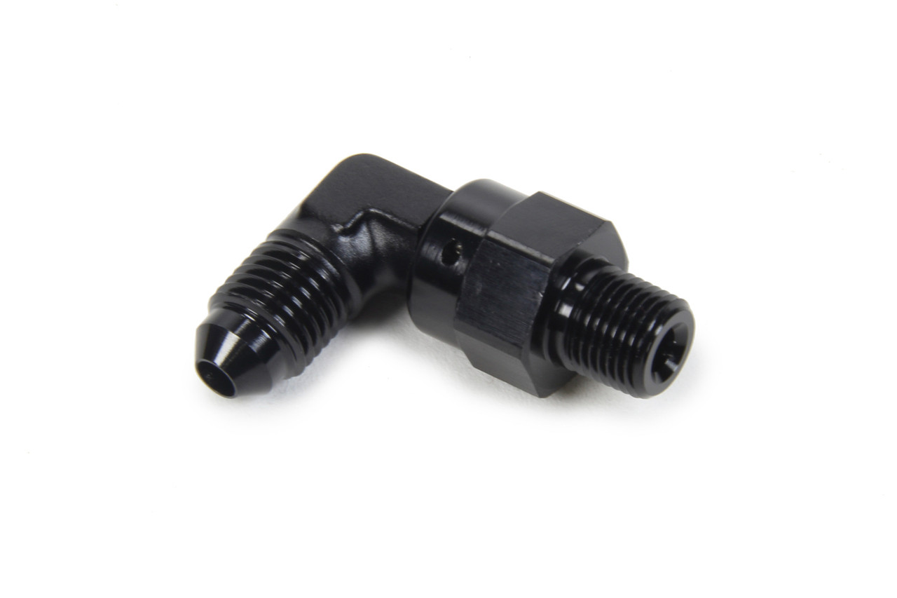 Triple X Race Components AN to NPT Swivel 90 Deg #4 x 1/8 HF-93041BLK