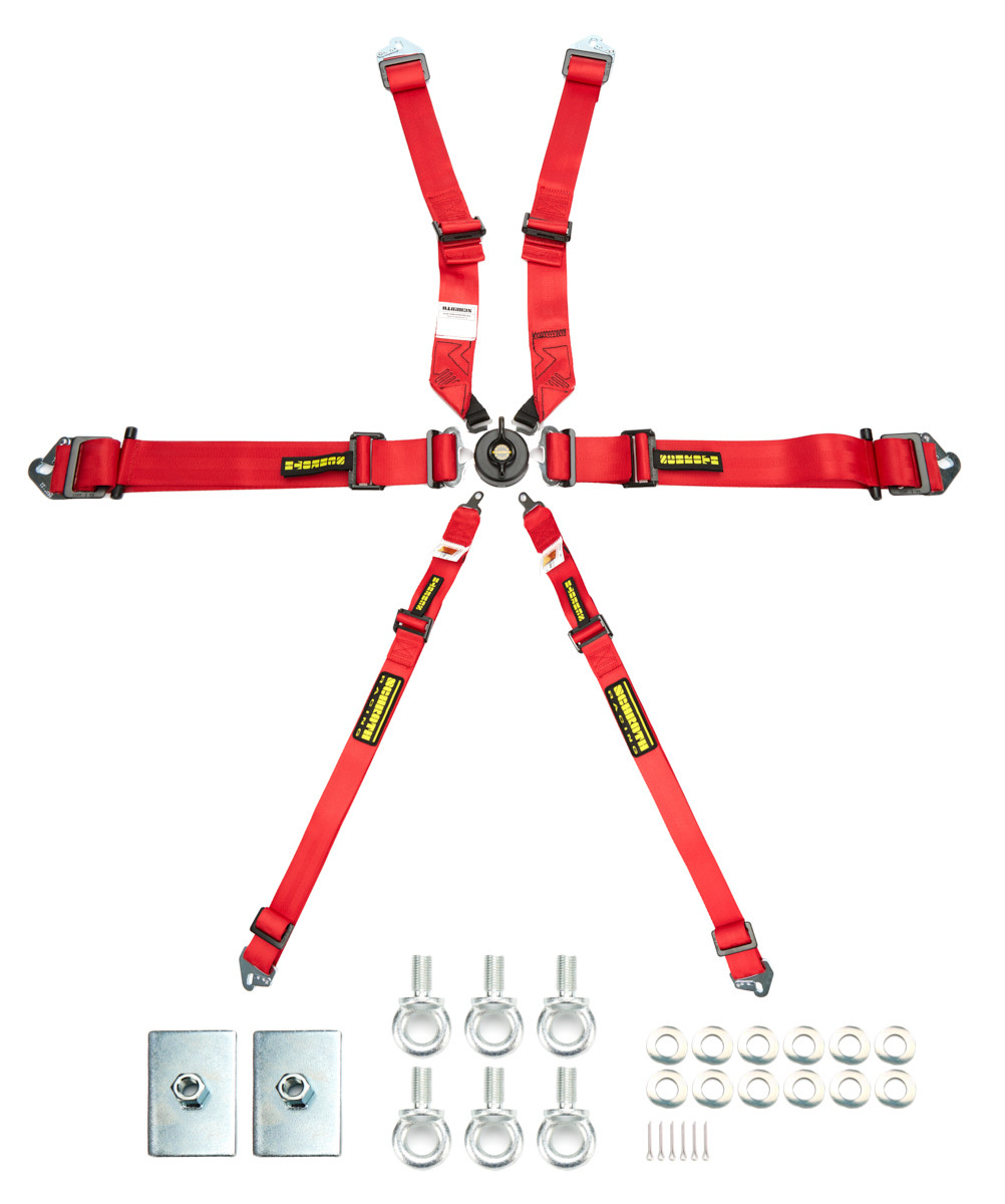 Schroth Racing 6pt Harness System Flexi Red FIA HANS SR 94530-2-27