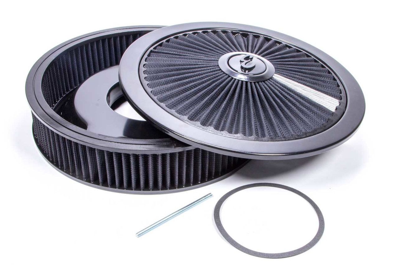Edelbrock Air Cleaner Kit - 14in Dia. Breathable - Black 43662