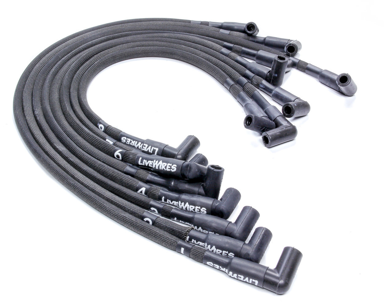 Performance Distributors Live Wires SBC Over V/C HEI 90 Deg Black C9053BK