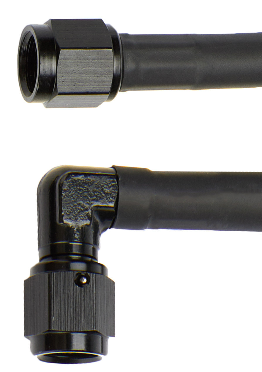 Allstar Performance Coated Braided Line 18In #4 Hose -4 90 Deg/-4 Str All48402