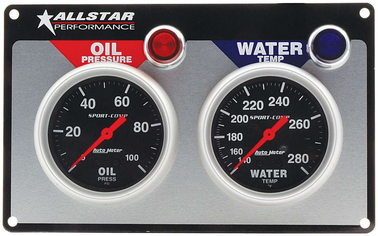 Allstar Performance 2 Gauge Panel A/M Op/Wt Sport-Comp All80110