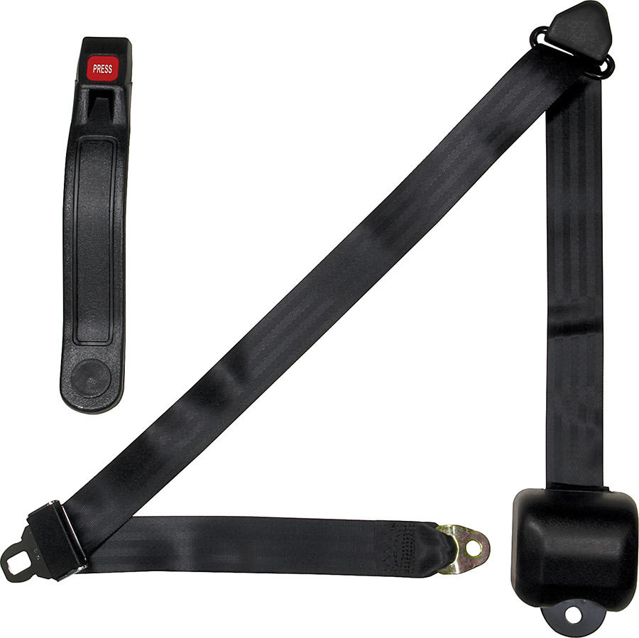 Allstar Performance Seat Belt Retractable 3Pt Black All98115