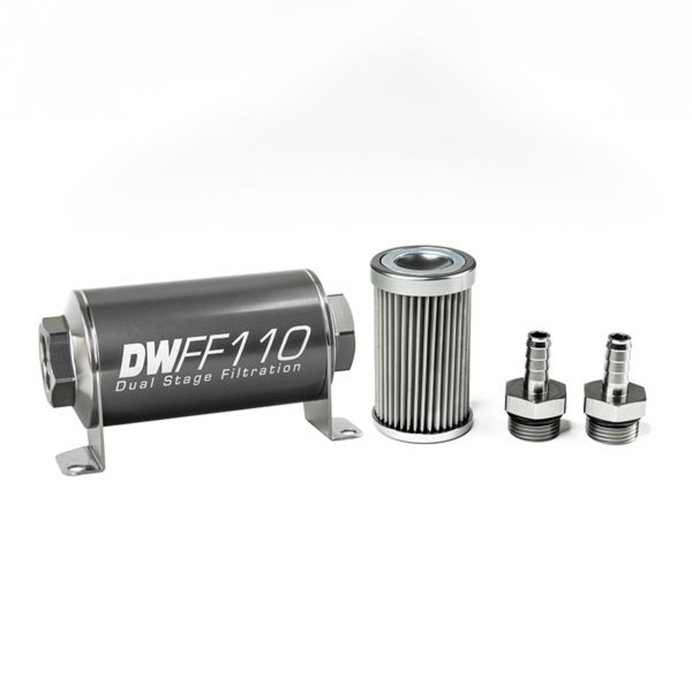 Deatschwerks In-line Fuel Filter Kit 3/8 Hose Barb 10-Micron 8-03-110-010K-38