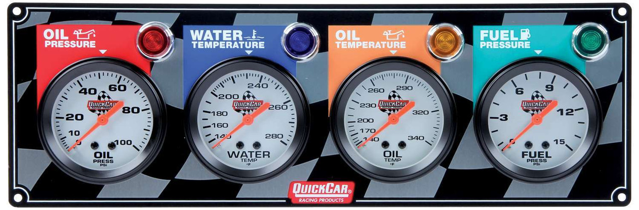 Quickcar Racing Products 4 Gauge Panel OP/WT/OT/ FP 61-6021