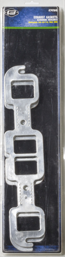 Mr. Gasket Alum. Exhaust Gasket Set Olds V8 w/Rect. Port 7416G