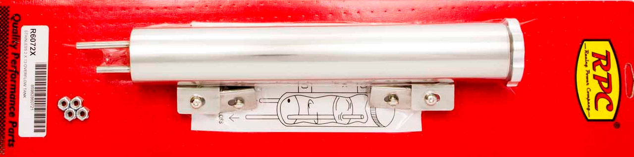Racing Power Co-Packaged 13in Polished Stainless Overflow Tank R6072X
