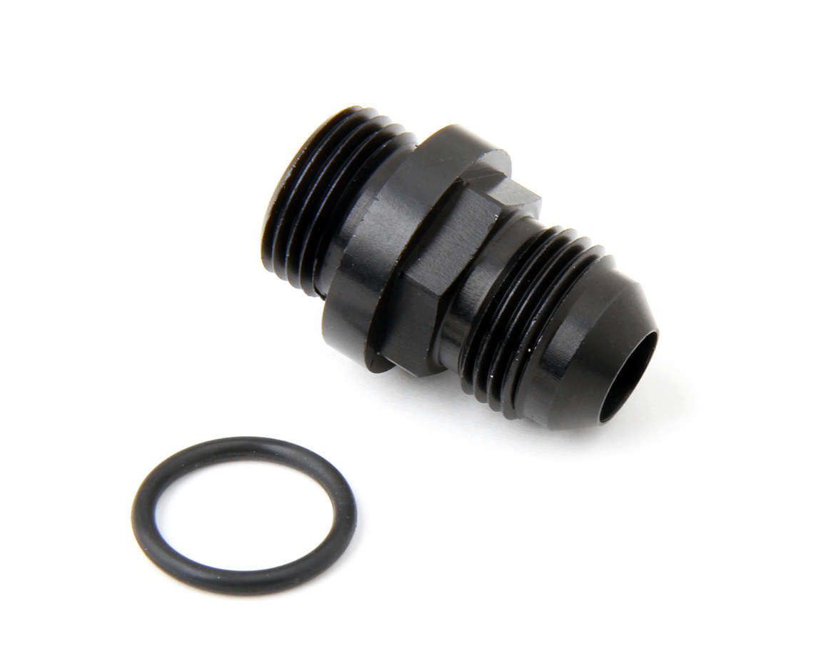 Holley Fuel Inlet Fitting Short 8an to 8 ORB Black 26-143-1