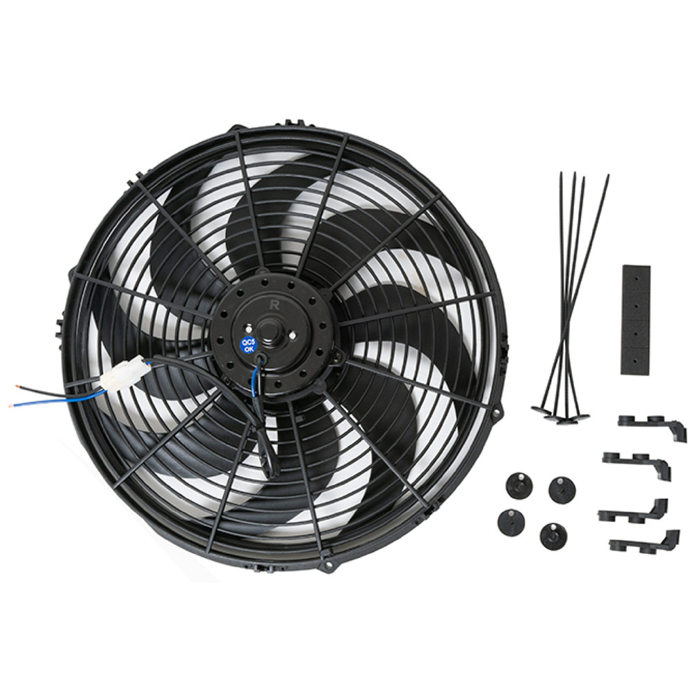 Racing Power Co-Packaged 14In Electric Cooling F an 12V Curved Blades R1014