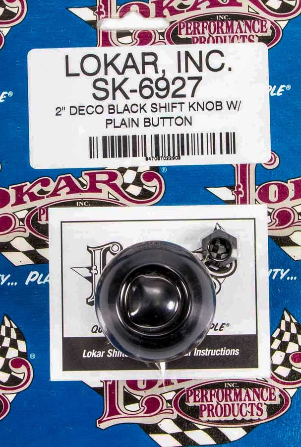 Lokar 2in Shift Knob Deco Black w/Button SK-6927
