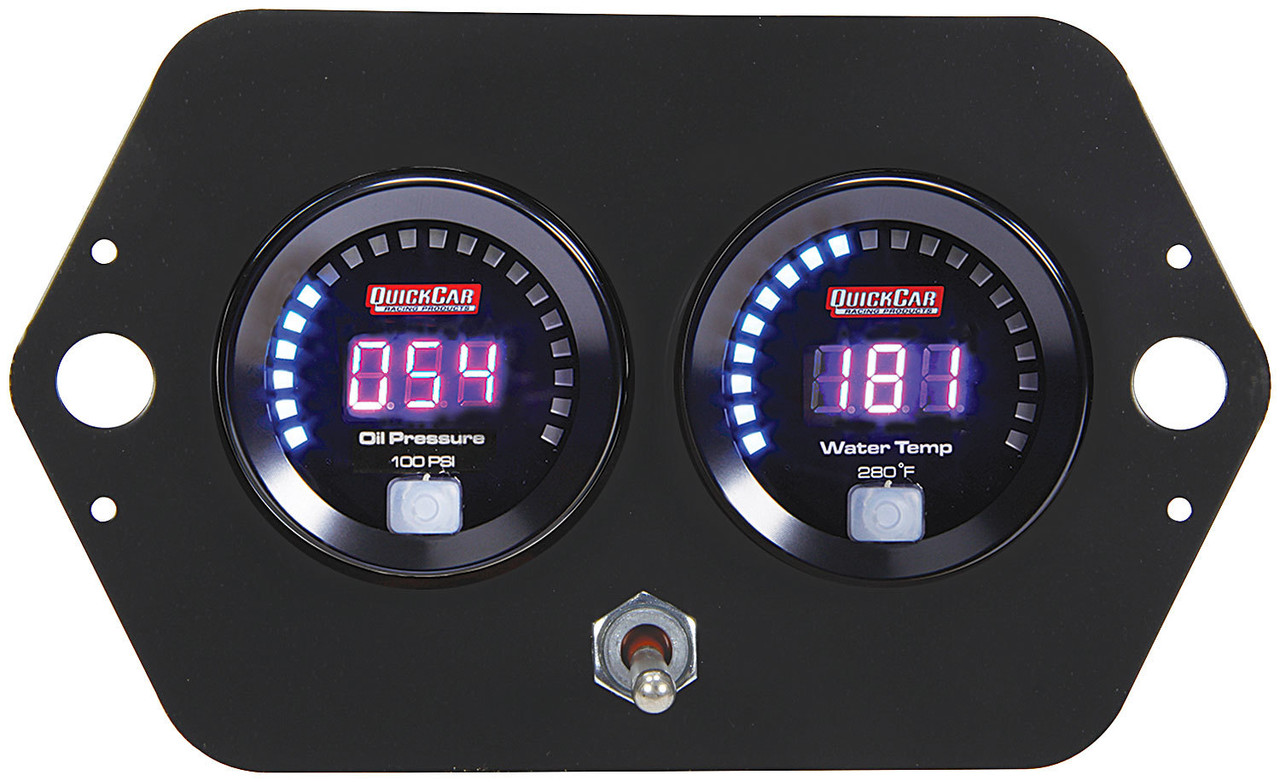 Quickcar Racing Products Digital 2-Gauge Panel Open Wheel OP/WT w/Batt 67-2005