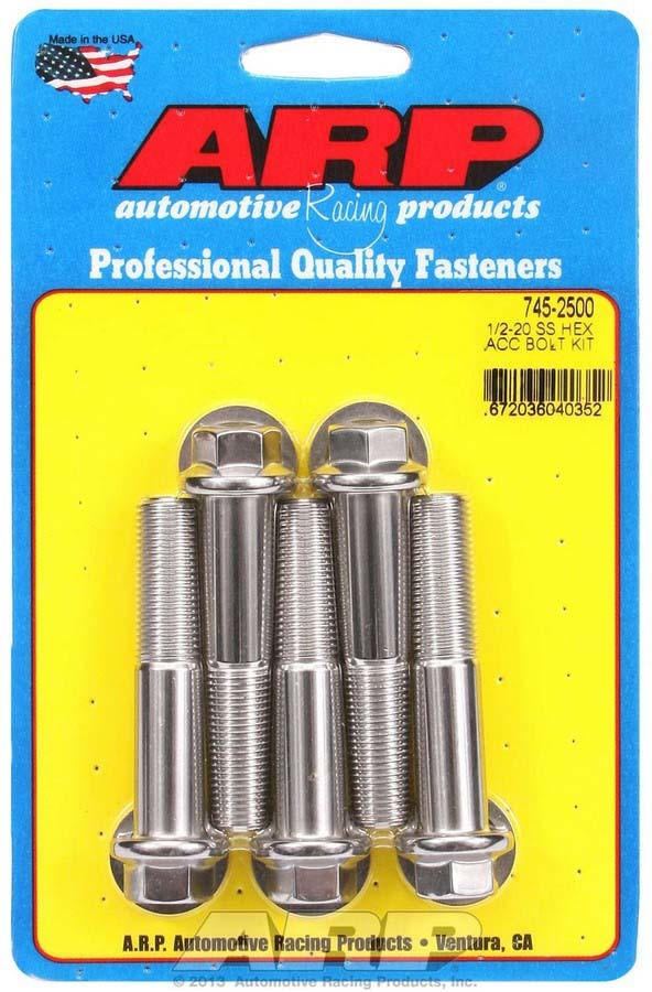 Arp S/S Bolt Kit - 6pt. (5) 1/2-20 x 2.500 745-2500