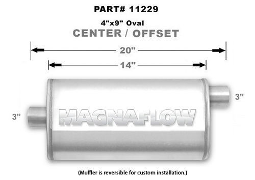 Magnaflow Perf Exhaust Stainless Muffler 3in Offset In/Center Out 11229