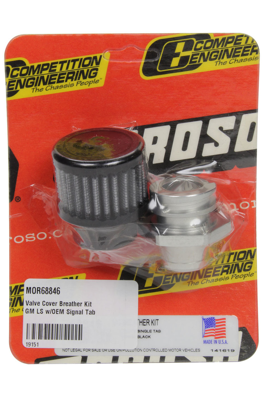 Moroso Valve Cover Breather Kit GM LS w/OEM Signal Tab 68846