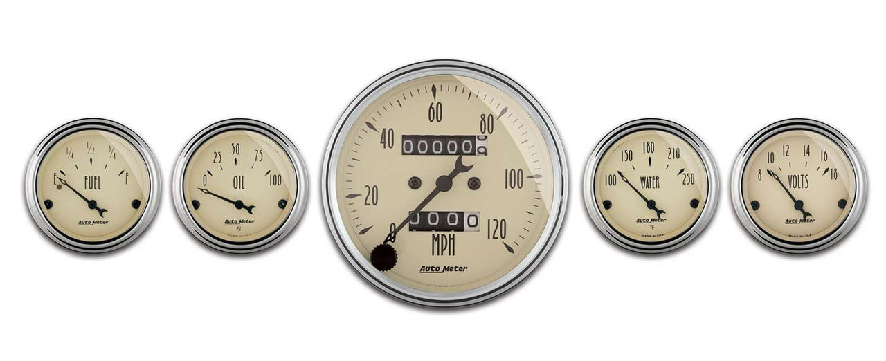 Autometer A/B 5pc. Gauge Kit w/Mech. Speedo 1808