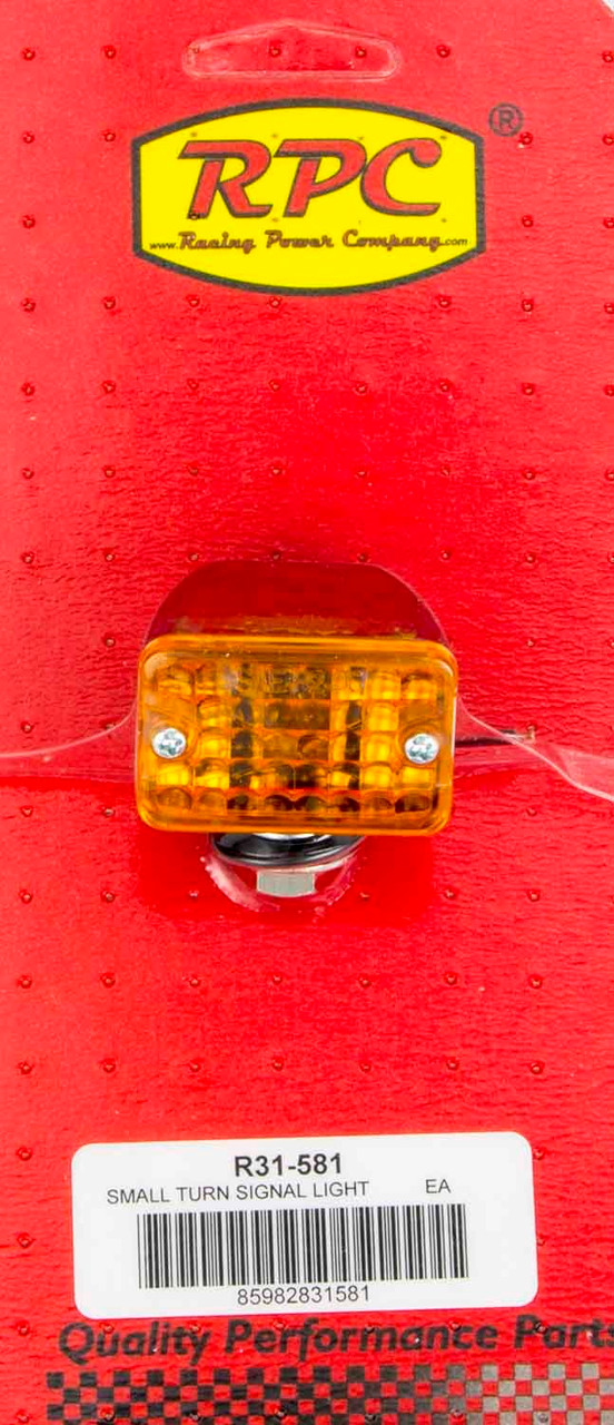 Racing Power Co-Packaged Small Chrome Turn Signal Single Filament Amber R31-581
