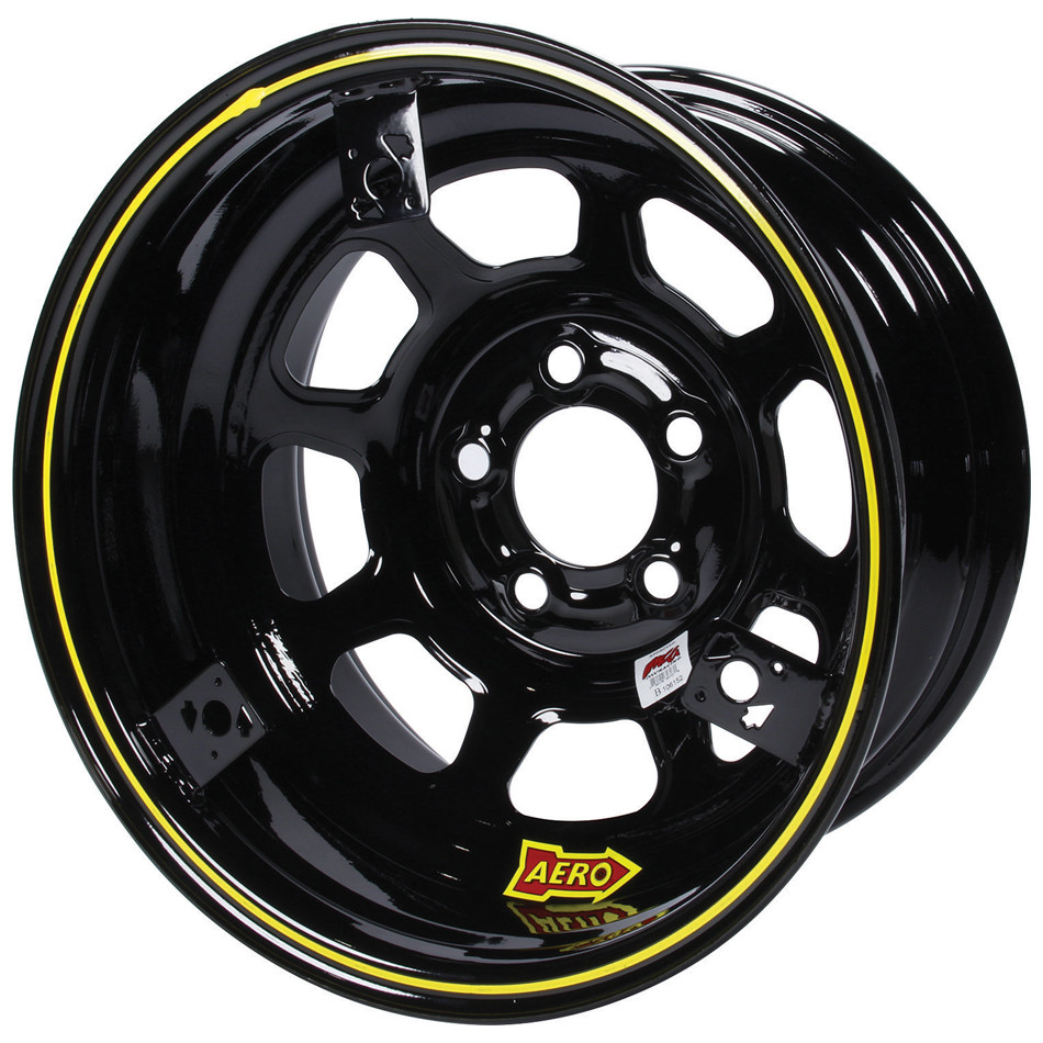 Aero Race Wheels 15x8 1in 5.00 Black w/ 3 Tabs for Mudcover 52-185010T3