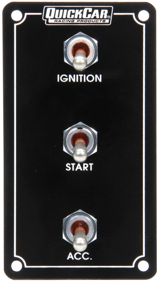 Quickcar Racing Products Ign. Panel Extreme Vert. 3 Switch Single Ignition 50-7931