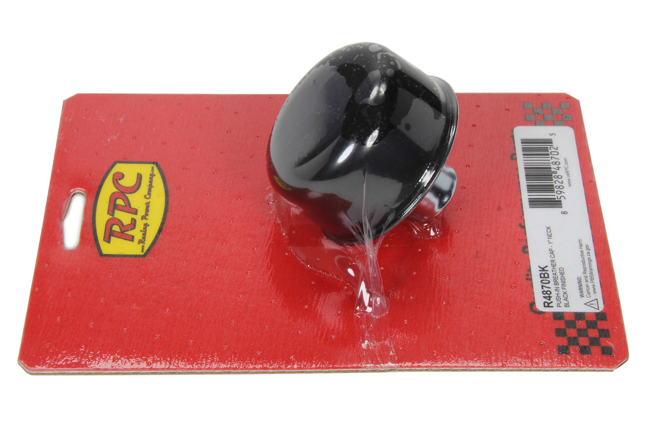 Racing Power Co-Packaged Push-In Breather Cap - Black Each R4870BK