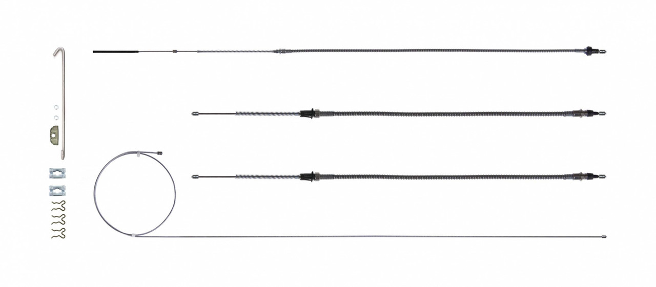 Right Stuff Detailing Brake Cable Set w/Hardwa re 68-69 Camaro Stainles RSBCF02S