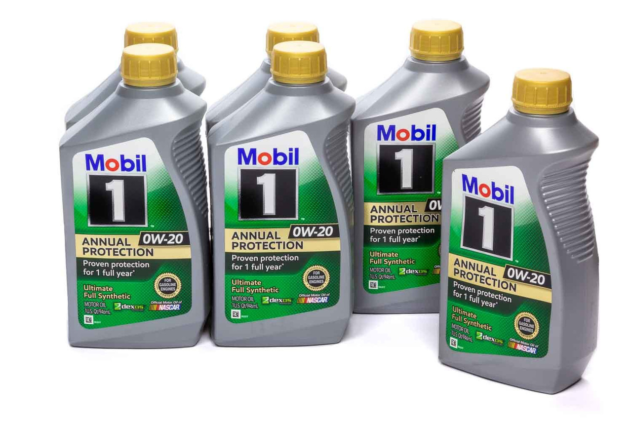 Mobil 1 0w20 Syn. Oil Case 6x1Qt Annual Protection Dexos 122593