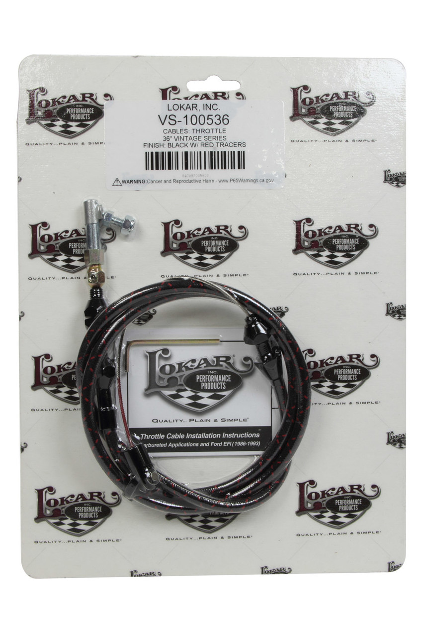 Lokar VS Throttle Cable Black Black Wrap w/ Red Tracer VS-100536