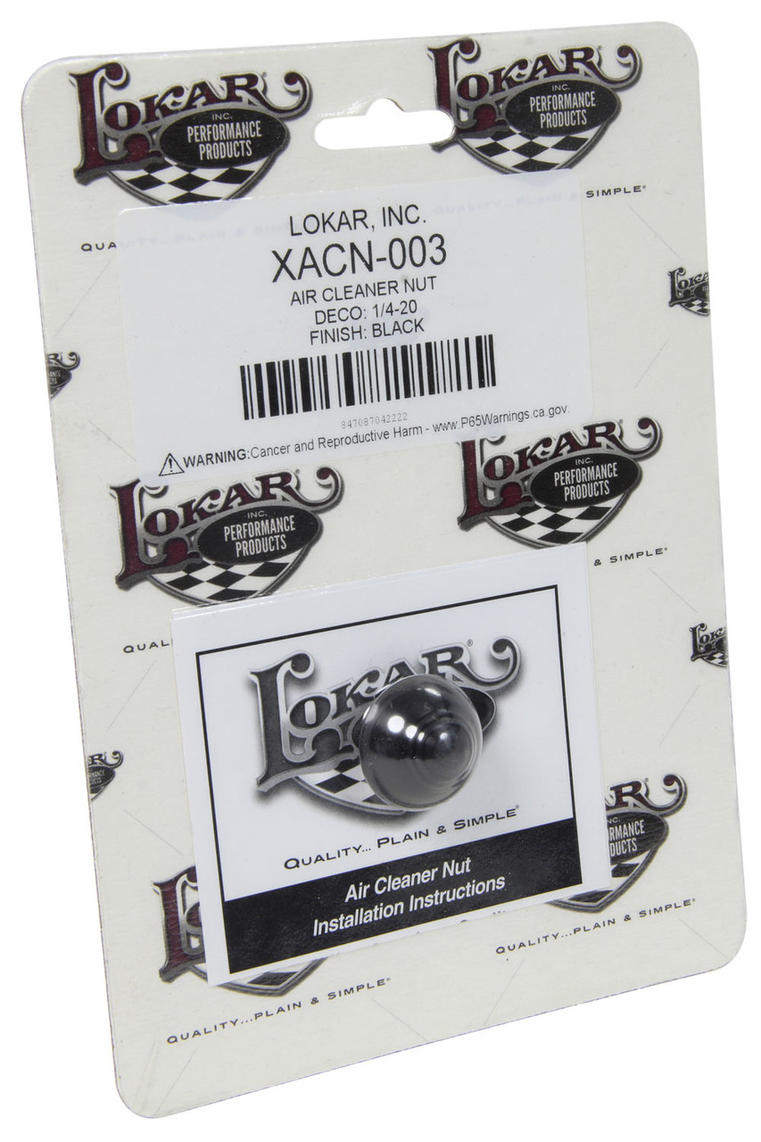 Lokar Air Cleaner Nut Deco 1/4-20 Black XACN-003